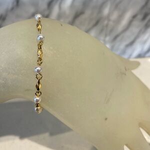 Napier Gold and Pearl Chain Bracelet